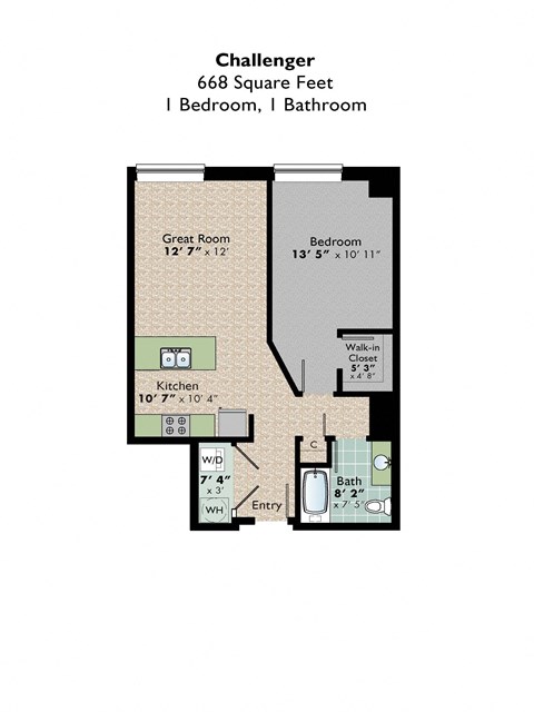 Challenger Floor Plan at Park Pacific, St. Louis, MO, 63103